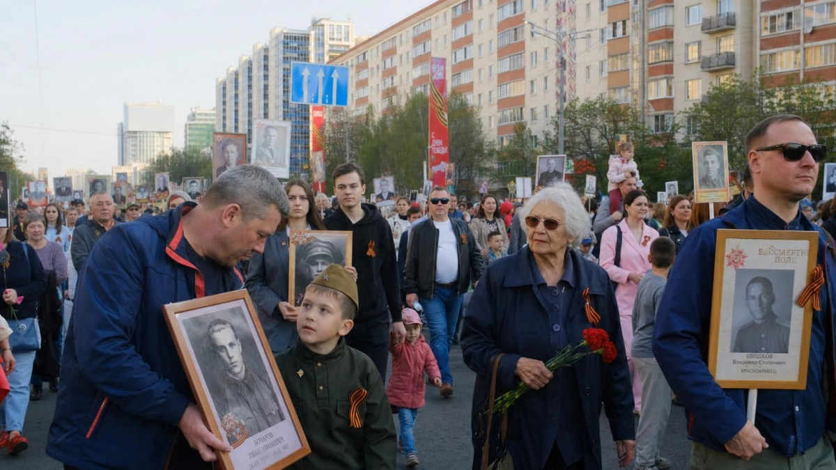 50 тысяч саратовцев вышли на первый «Бессмертный полк» — втрое больше прогноза