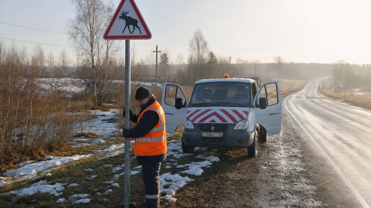 Mercedes сбил лося под Саратовом и улетел в затопленный кювет