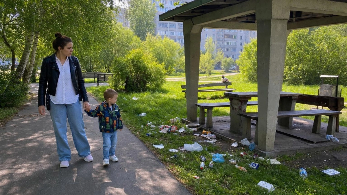 Горожане Балаково возмутились свалкой, оставленной компанией в парке