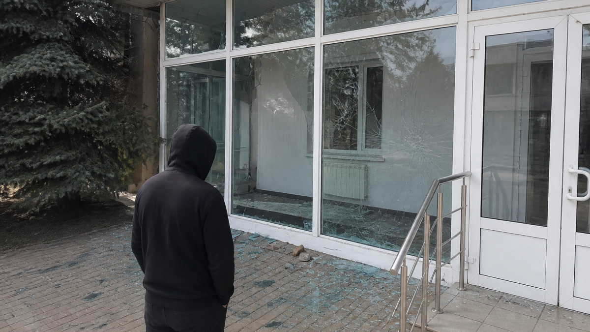 В Красноармейске мужчина разбил стекла на входе в районную администрацию