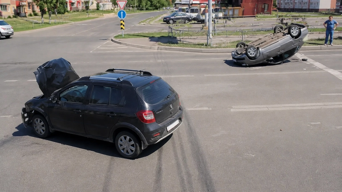В Саратове после ДТП с переворотом Lada полиция ищет свидетелей