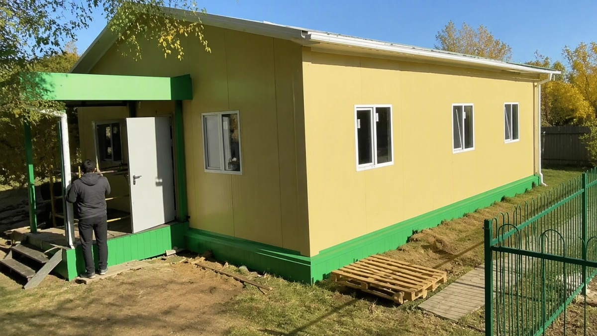 В Пылковке завершают строительство нового модульного ФАПа площадью 100 квадратных метров
