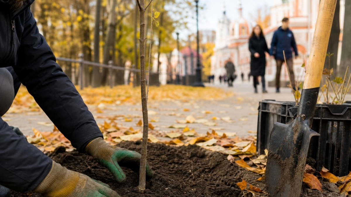 В Саратове началось осеннее озеленение: на Вольской высадят 65 клёнов